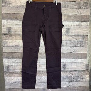 cAbi The Carpenter Pants 3926 Deep Plum Purple Stretch Pockets Straight Women 4